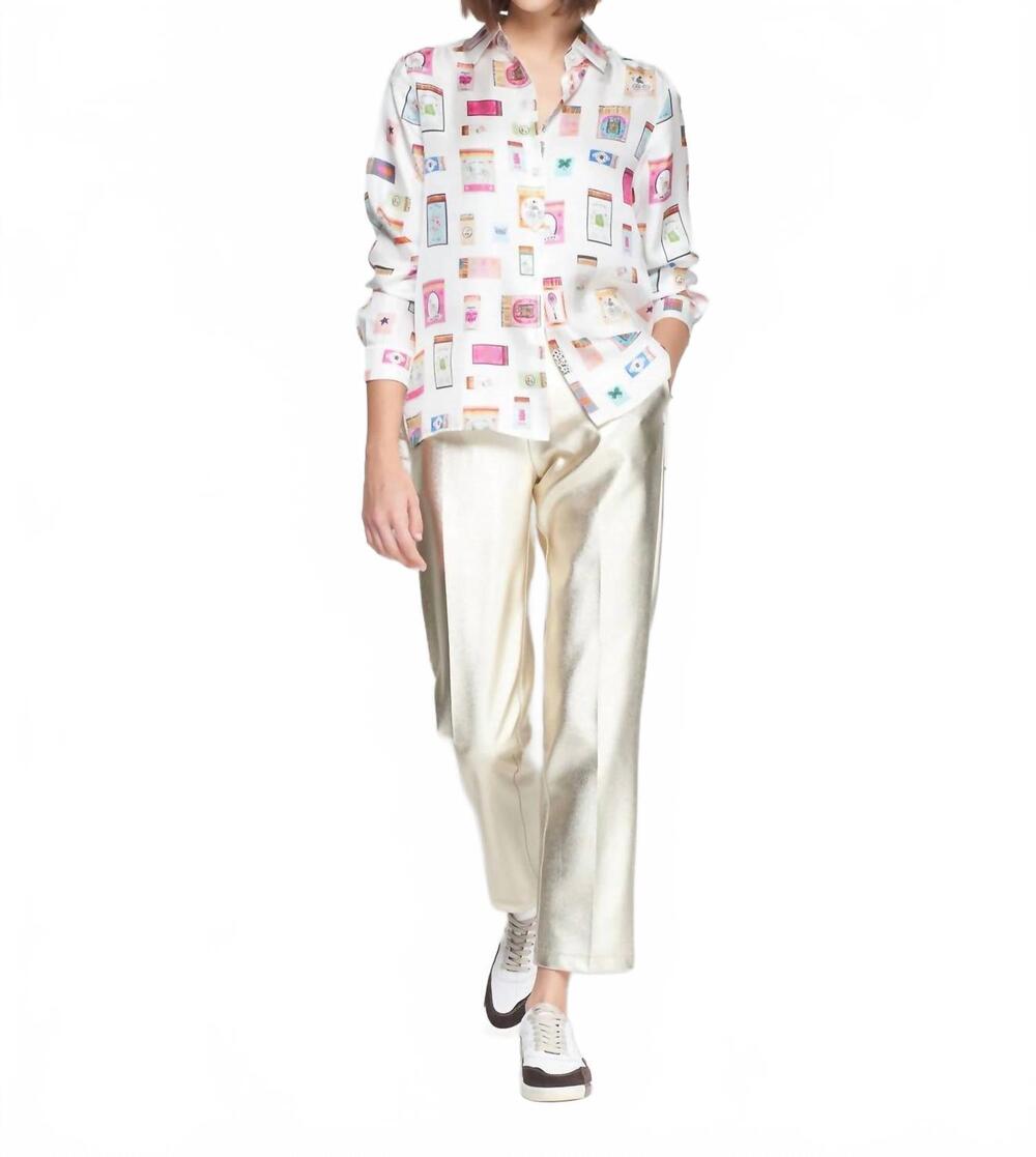 NEW VILAGALLO tiffany straight leg trouser in gold